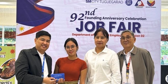SM–DOLE Job Fair program celebrated its 30,000th hired-on-the-spot at SM City Tuguegarao - FB